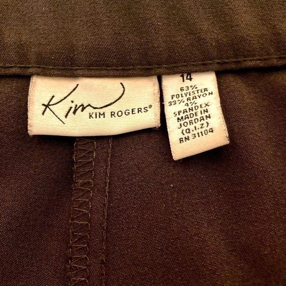 Kim Rogers Ladies Pants sz 14 brown - Picture 3 of 3